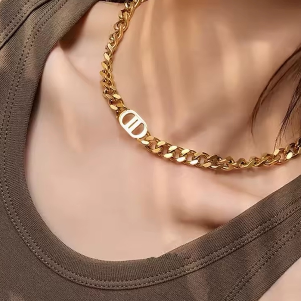 16 inch Stainless Steel Gold Necklace with extension